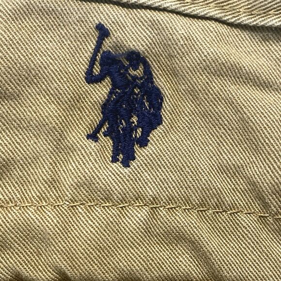 U.S. Polo Association Men's Cargo Shorts Size 44 Khaki Distressed Cotton - Picture 5 of 11